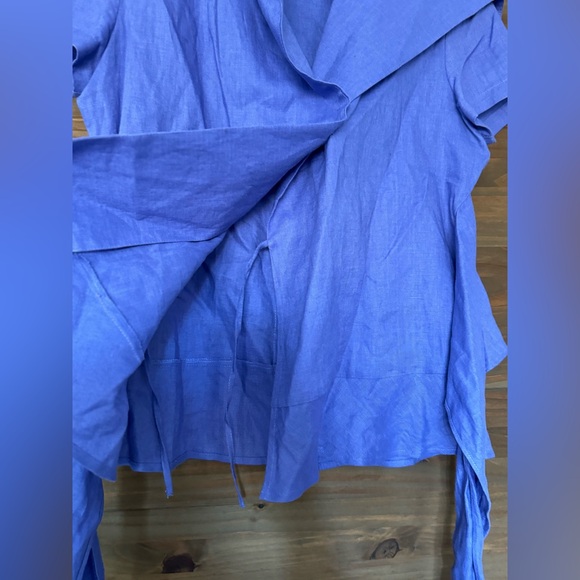 Vintage Tracy M. 100% Linen Short Sleeve Button Top size M - Picture 4 of 8